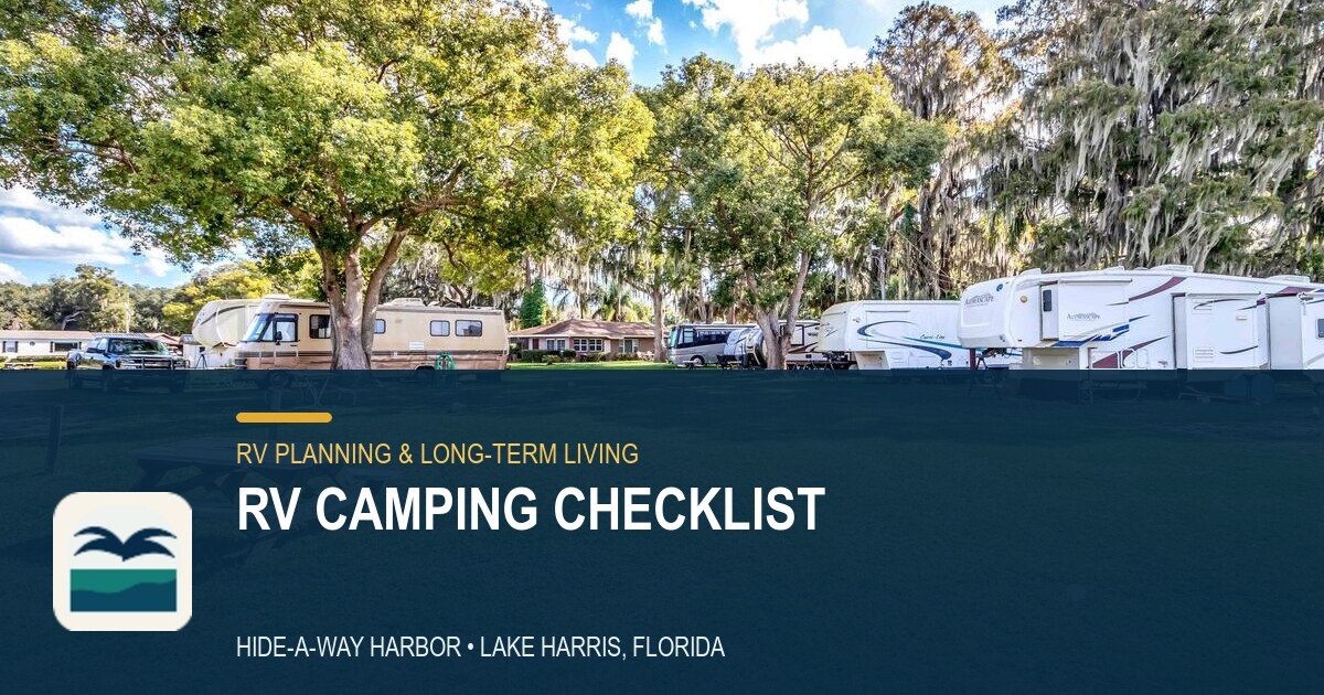 RV Camping Checklist: Packing, Setup, Arrival & Departure